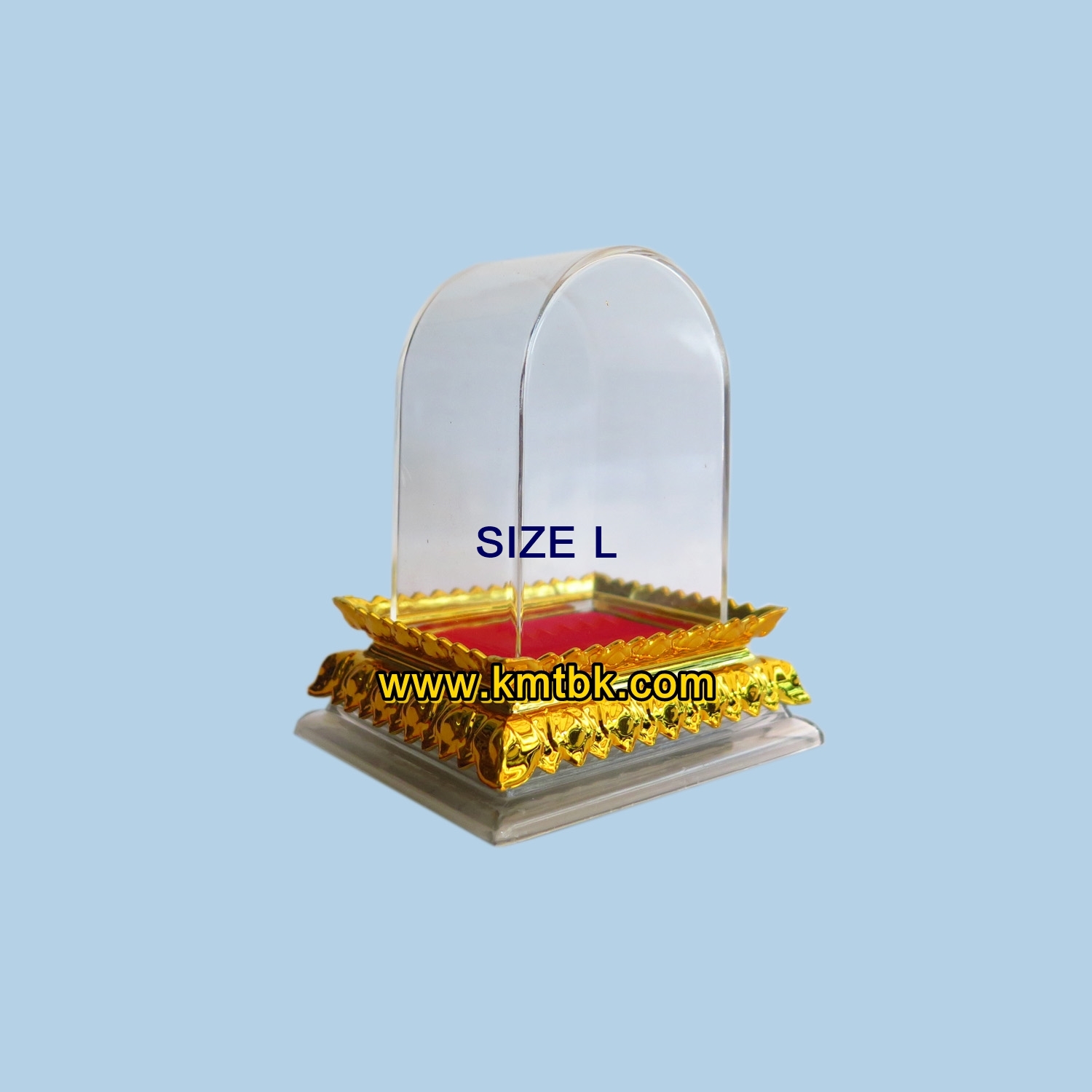 ครอบพระ ฐานครอบพระ ฐานวางพระ ฐานทรงดอกบัว สีทอง Size L 