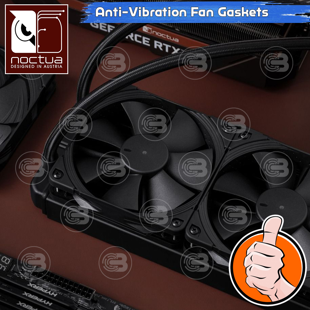 [CoolBlasterThai] Noctua NA-SAVG1 Chromax.Black Anti-vibration Gaskets For 120 mm Fan (Set Of 3)