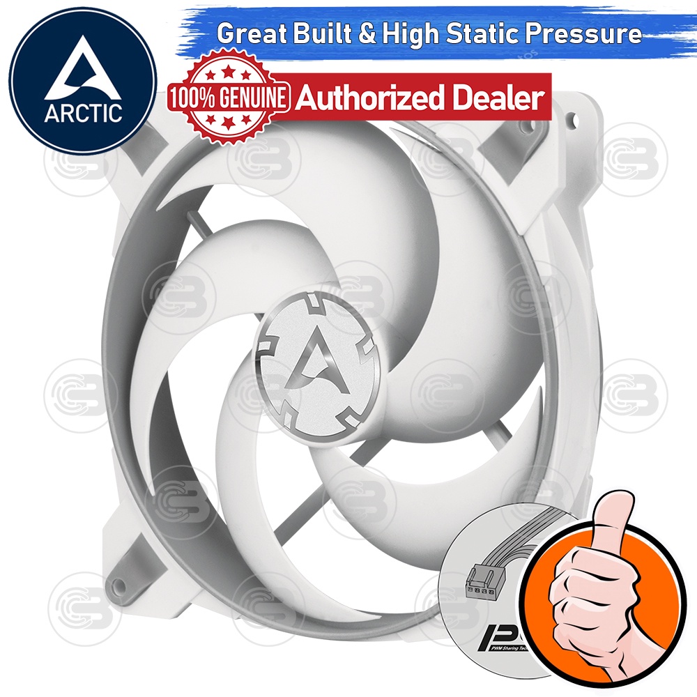 [CoolBlasterThai] ARCTIC BioniX P140 Grey-White Pressure-optimised with PWM PST(size 140 mm.) PC Fan Case ประกัน 10 ปี