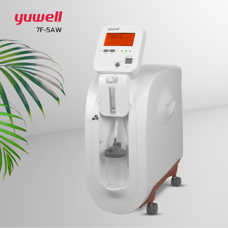 ( รุ่นใหม่ ) เครื่องผลิตออกซิเจน ขนาด 5 ลิตร Yuwell รุ่น 7F-5AW มีฟังก์ชั่นพ่นละอองยา ประกันศูนย์ไทย 3 ปี