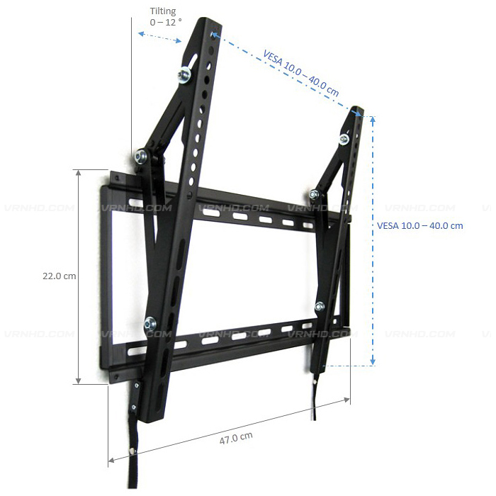 New! TX2242B Flat Design 3.7 cm. ขาแขวนทีวี LED TV 22-60 นิ้ว แบบปรับก้มจอได้ โดยดึงและผลักจอได้ทันที [Max VESA 400x400 mm.]
