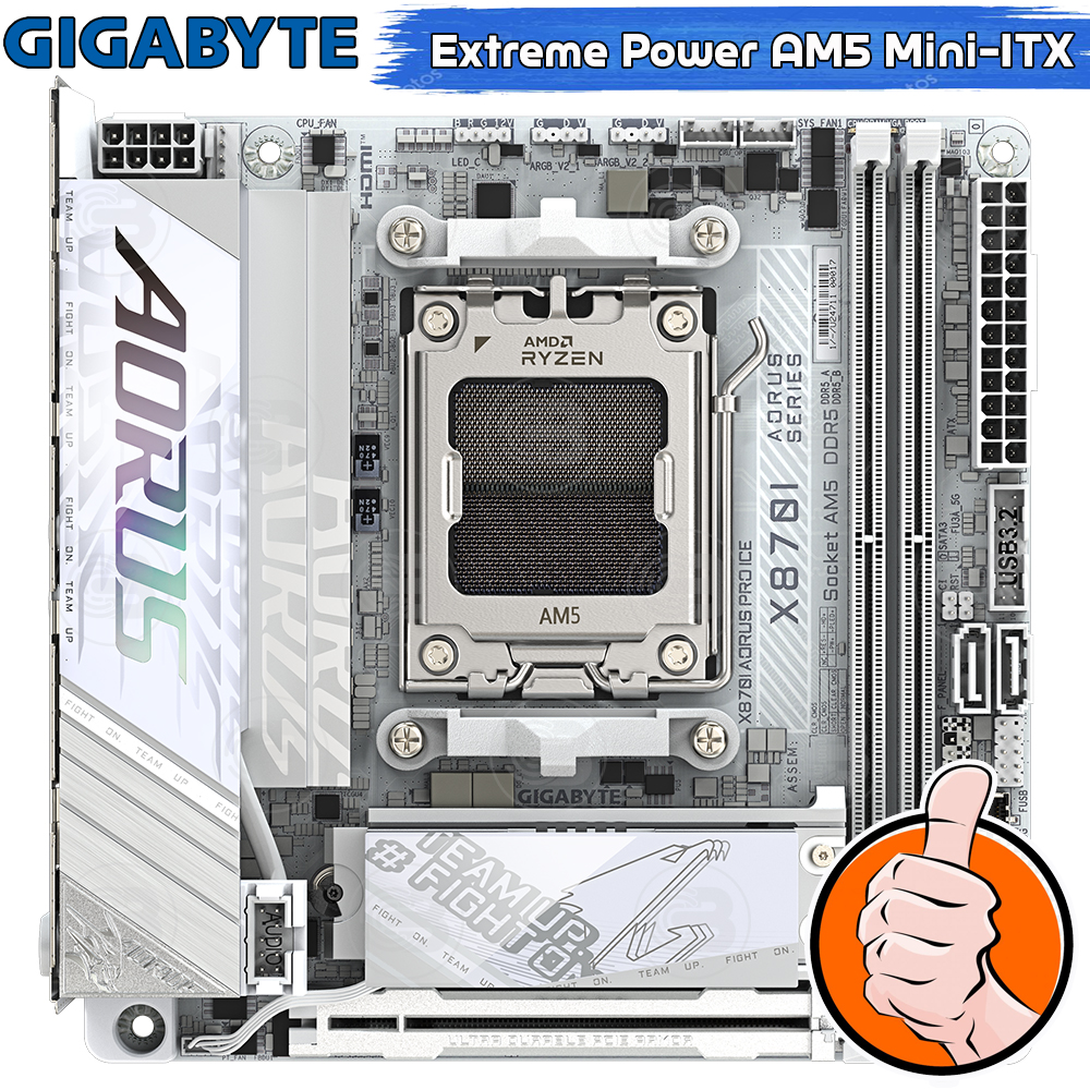 [CoolBlasterThai] GIGABYTE MAINBOARD X870I AORUS PRO ICE AMD AM5 DDR5 Mini-iTX ประกัน 3 ปี