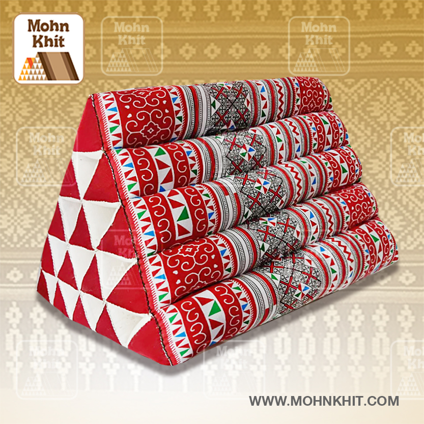 หมอนสามเหลี่ยม15ช่องเดี่ยวงานดีไซด์ 55cmx38cmx40cm// Thai Tri-angle Cotton kapok 100%Traditional Floor Cushions .
