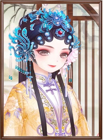 ชุดปักครอสติช ลายสาวงามจีน (งานปักเต็มลาย) ขนาด 45*70 ซม.ผ้าครอสติช 11CTพิมพ์ลายปักบนผ้า ไหมคอตตอน 38 สี ผังลาย เข็ม