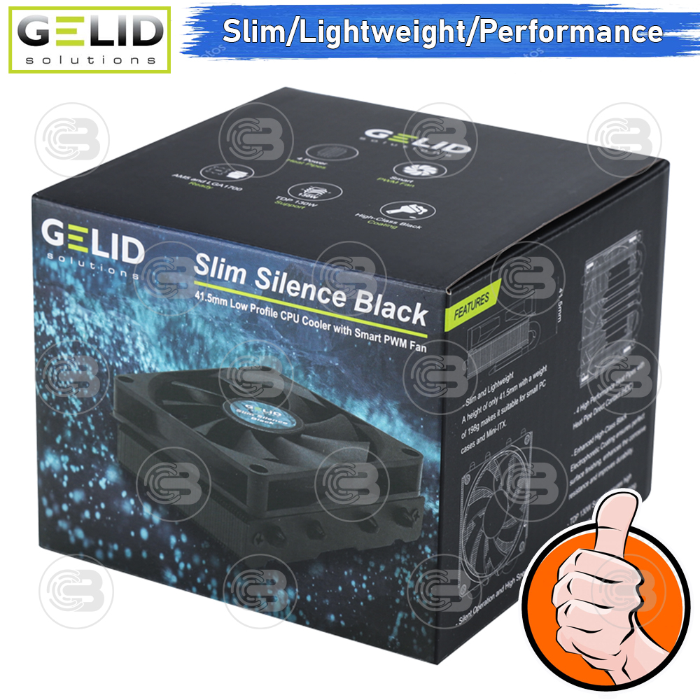 [CoolBlasterThai] GELID Slim Silence Black CPU Cooler (AM5/LGA1700 Ready) ประกัน 5 ปี (CC-SSILENCE-BLACK)