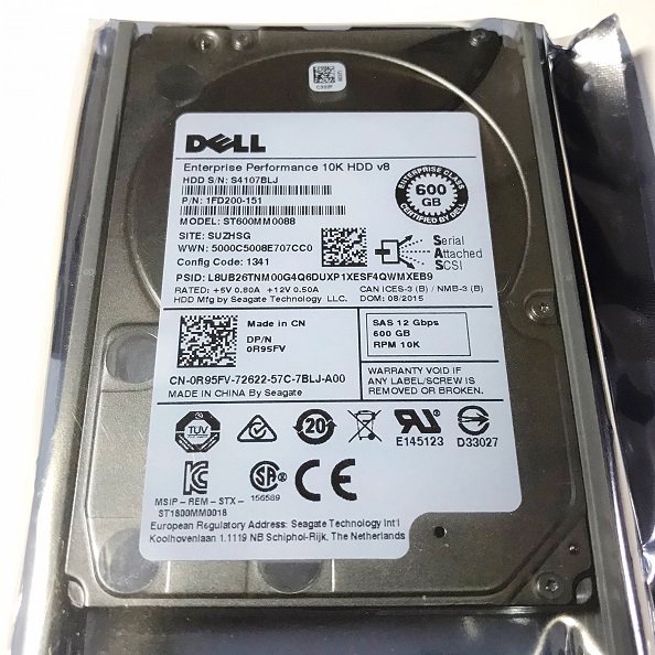 REF, Dell 0R95FV / R95FV / 1FD200-151 / ST600MM0088 [TorCompTH Thailand] Dell 600GB 10K 12G 2.5IN SAS HDD for R610 R620 R630 R720 R730