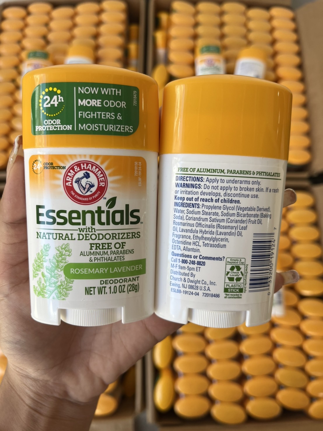 Arm & Hammer Essentials with Natural Deodorizers Deodorant 28g. กลิ่น #Rosemary Lavender โรลออนสติ๊ก