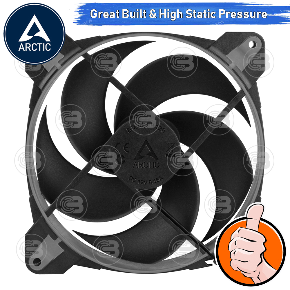 [CoolBlasterThai] ARCTIC BioniX P120 Grey Pressure-optimised with PWM PST(size 120 mm.) PC Fan Case ประกัน 6 ปี