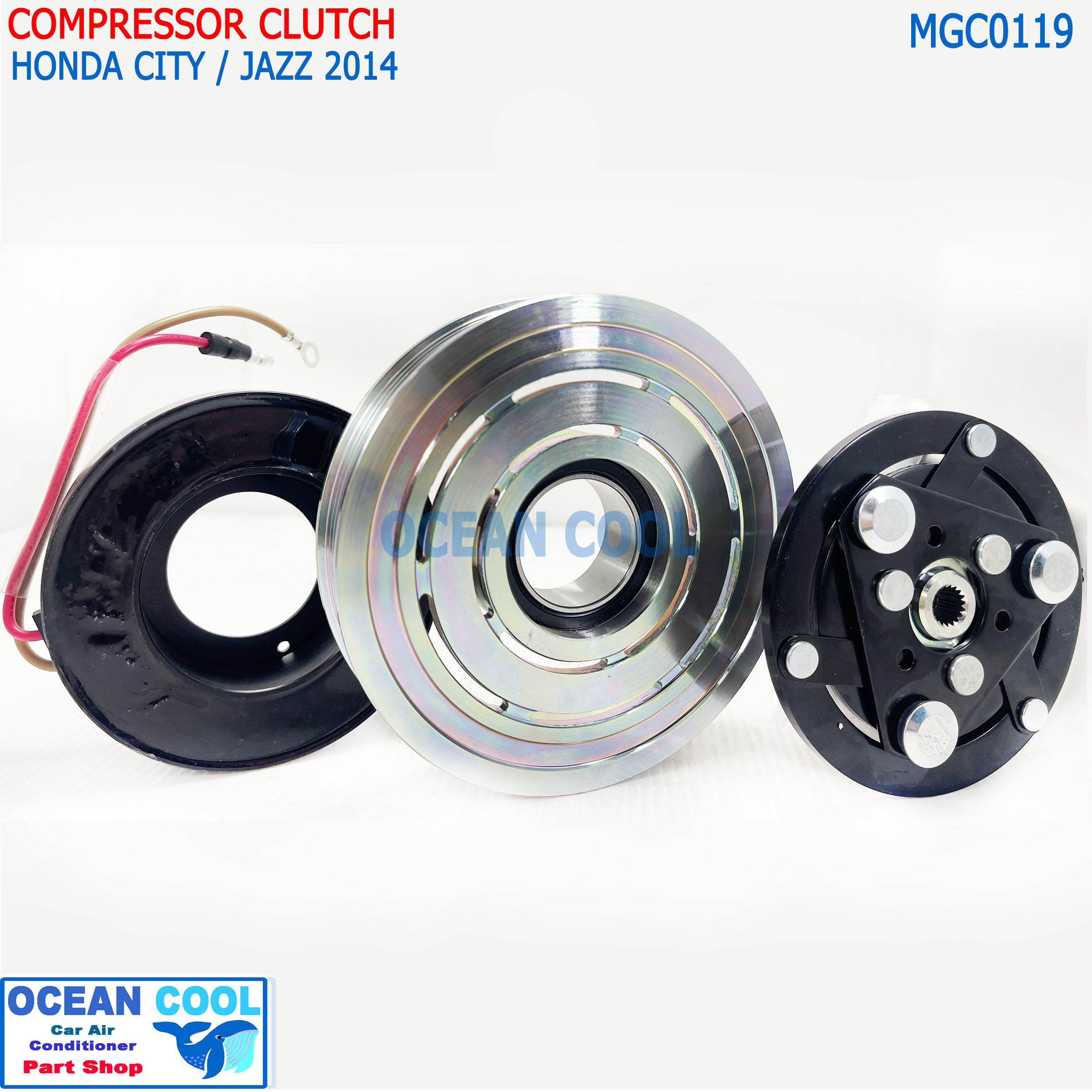 คลัชคอมแอร์ Honda City'14 - 18 ,Jazz MGC0119 หน้าคลัชคอมแอร์ ฮอนด้า ซิตี้'14,แจ๊ส ครัชคอมแอร์ แจส GK หน้าครัชคอมแอร์ 2014