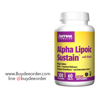 Jarrow Formulas Alpha Lipoic Sustain with Biotin 300 mg 120 Tablets เสริมสร้างภูมิคุ้มกัน ป้องกันการเกิดริ้วรอยแห่งวัย ผิวหน้าชุ่มชื่น ปกป้องจากแสงแดด (Pre-order)