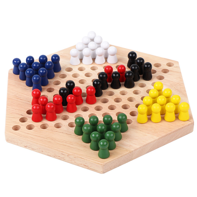 หมากฮอสจีนไม้ Chinese Checkers (ไม้ยางพารา)