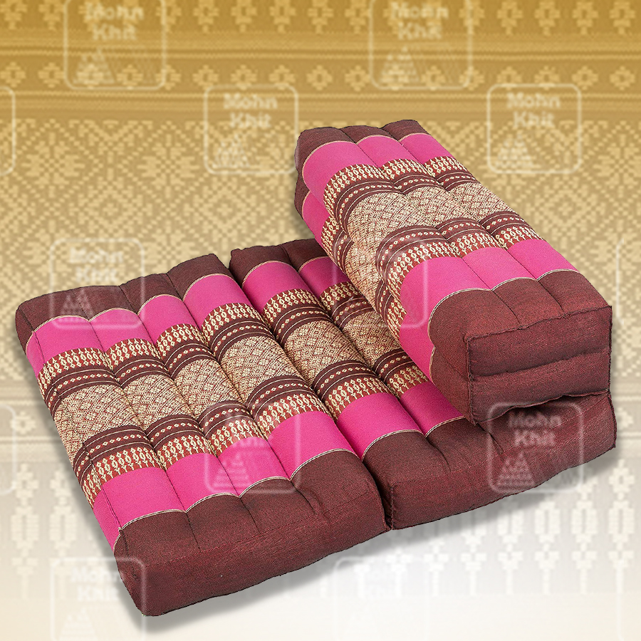 เบาะหมอนขิด 3 พับ,เบาะนั่งสมาธิพับได้ 54x76x12cm //Foldable Meditation Floor Seat 2 in 1 Set Meditation Pillow