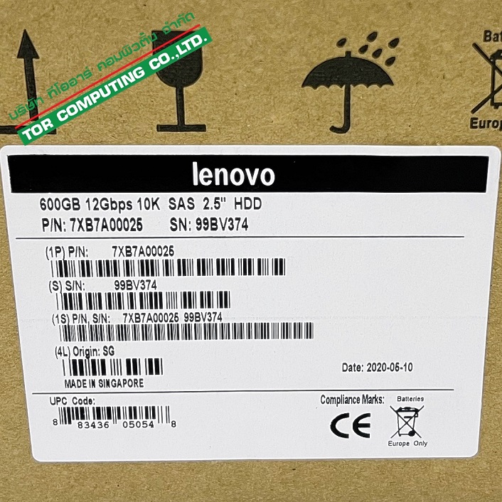 LENOVO 7XB7A00025, 00YK014, AULZ [TorCompTH Thailand] ThinkSystem 2.5" 600GB 10K SAS 12Gb Hot Swap 512n HDD