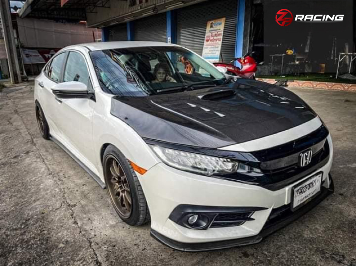 [Pre-Order]ฝากระโปรงหน้า Civic FC FK คาร์บอนแท้ (Pure Carbon) SEIBON TS-Style