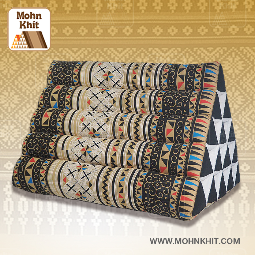หมอนสามเหลี่ยม15ช่องเดี่ยวงานดีไซด์ 55cmx38cmx40cm// Thai Tri-angle Cotton kapok 100%Traditional Floor Cushions .