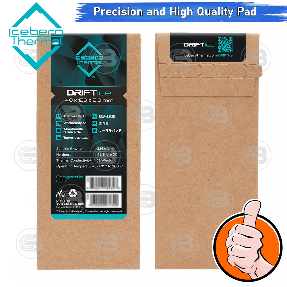 [CoolBlasterThai] Iceberg Thermal DRIFTIce Thermal Pad 40x120x1.0 mm./13 W/mK