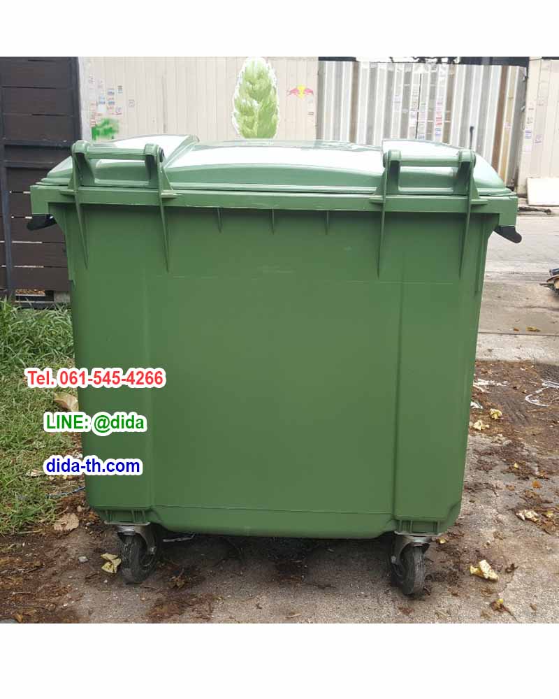 ถังขยะ กทม. ถังขยะพลาสติก พร้อมล้อเข็น 770 ลิตร ฝาเรียบ