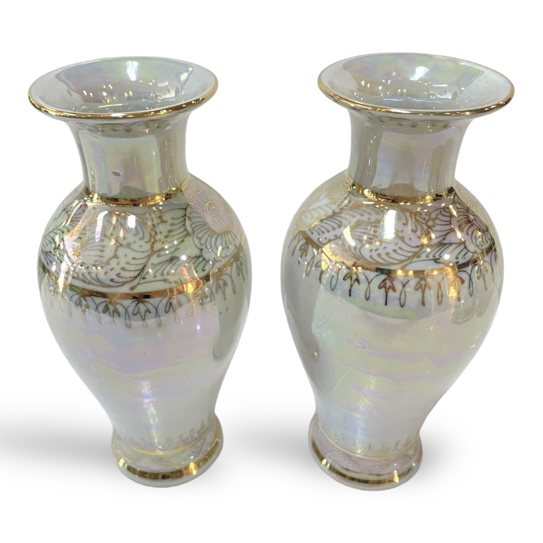 ชุดเบญจรงค์ สีขาวมุก ขนาด 8 นิ้ว