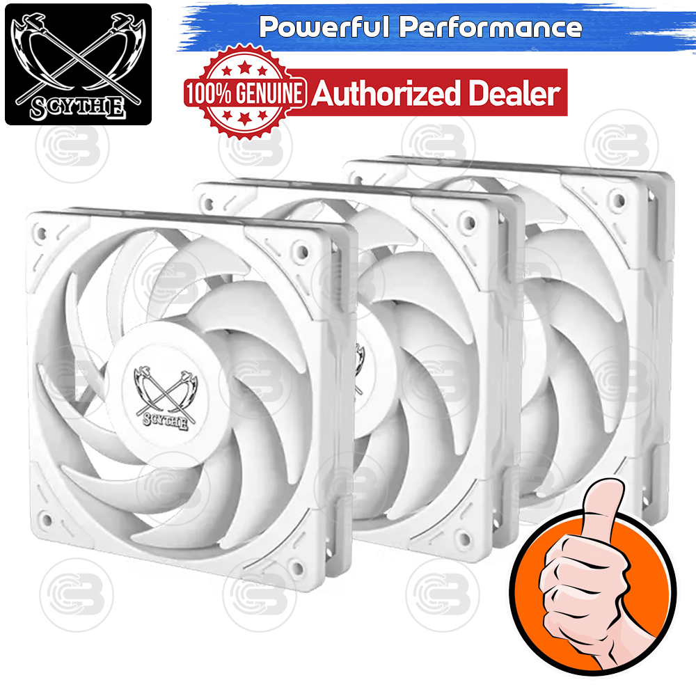 [CoolBlasterThai] SCYTHE Wonder Tornado 120 White 3-Pack Fan Case (size 120 mm.)