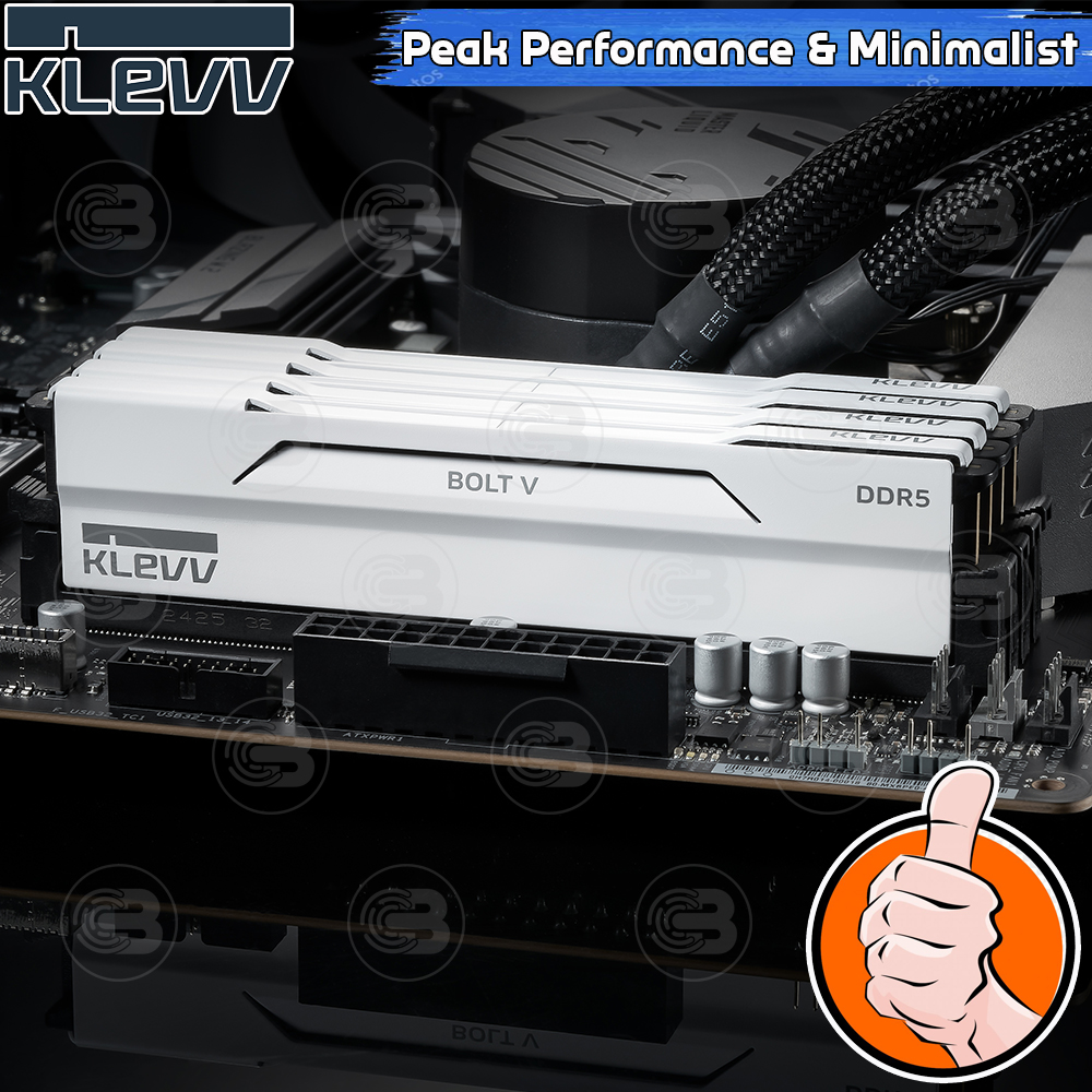[CoolBlasterThai] KLEVV BOLT V Pure White 32GB (16GBx2) DDR5-6000 CL28-36-36 (LT-Warranty)