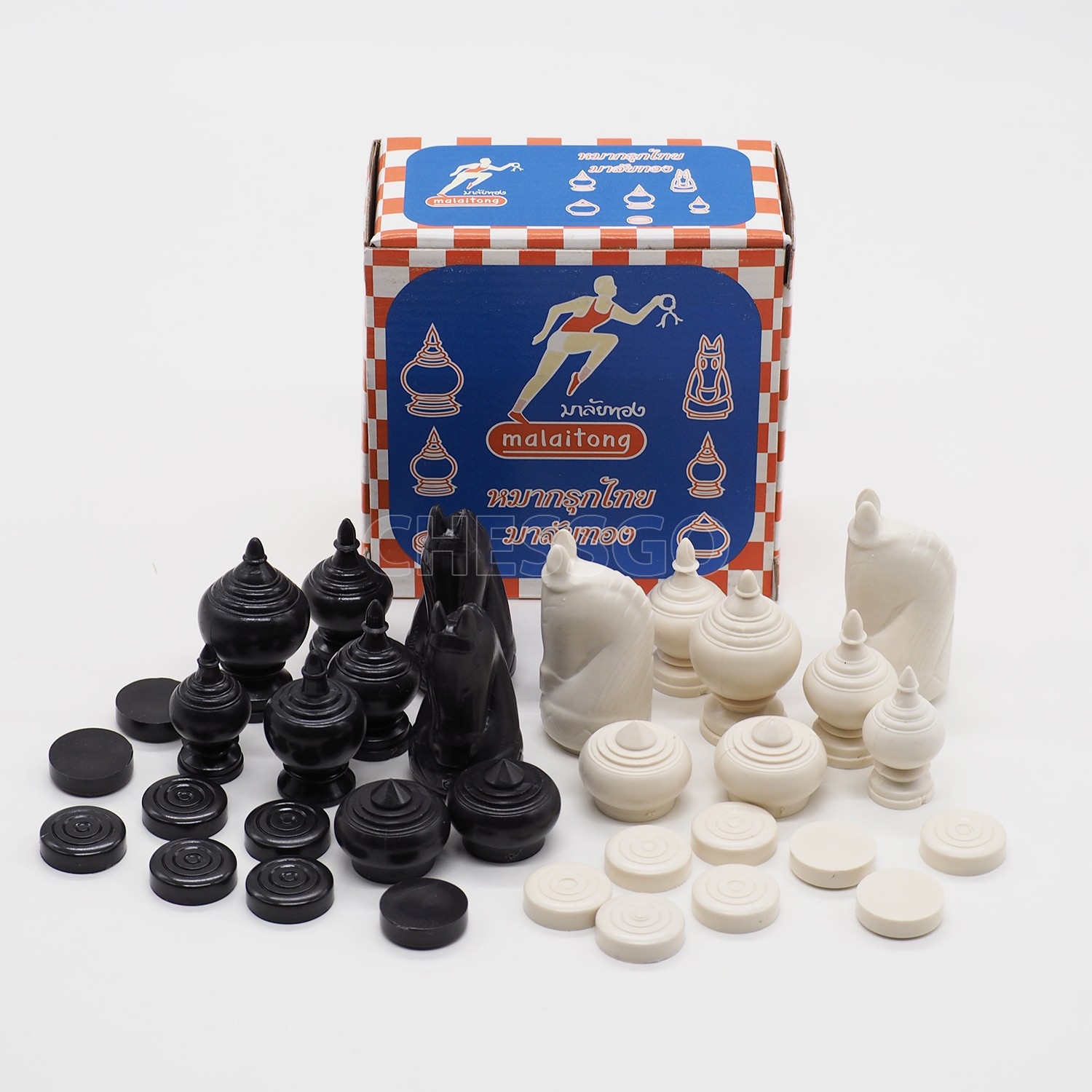ตัวหมากรุกไทยพลาสติก รุ่นมาลัยทอง