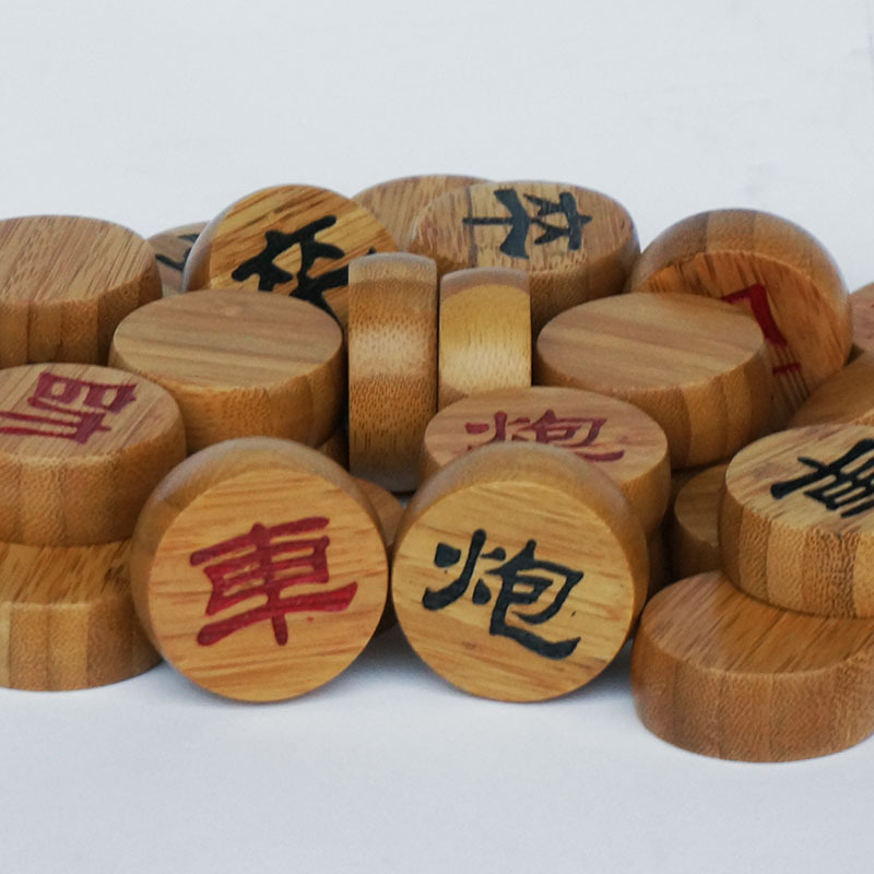 ตัวหมากรุกจีนไม้ไผ่(ดำแดง)