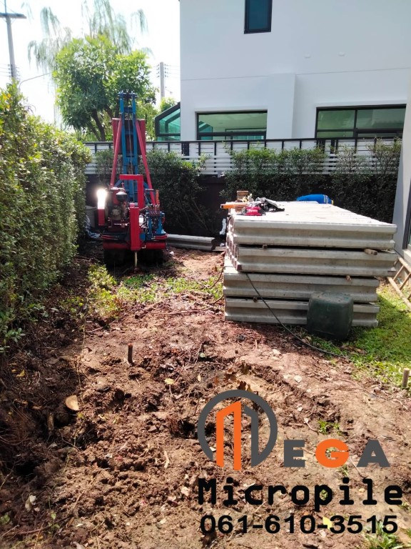 ตอกเสาเข็มไมโครไพล์ I22 ส่วนต่อขยายข้างบ้าน ลงได้18 เมตร