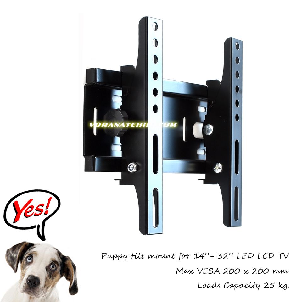 Puppy ขาแขวนทีวี LED TV ปรับก้มได้ สำหรับทีวีขนาด 14 - 43 นิ้ว ที่มีระยะรูยึดขาแขวนด้านหลังทีวีไม่เกิน 20x20 ซม.