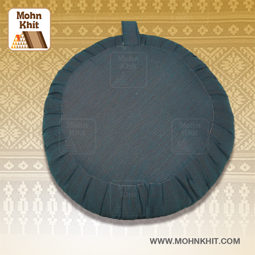 เบาะนั่งกลมผ้าทอสีกรมท่า เบาะโยคะ เบาะสมาธิ 40x40x20 Cm //Small wave maditation mattresses Cushions Khit Pillow Kapok100%
