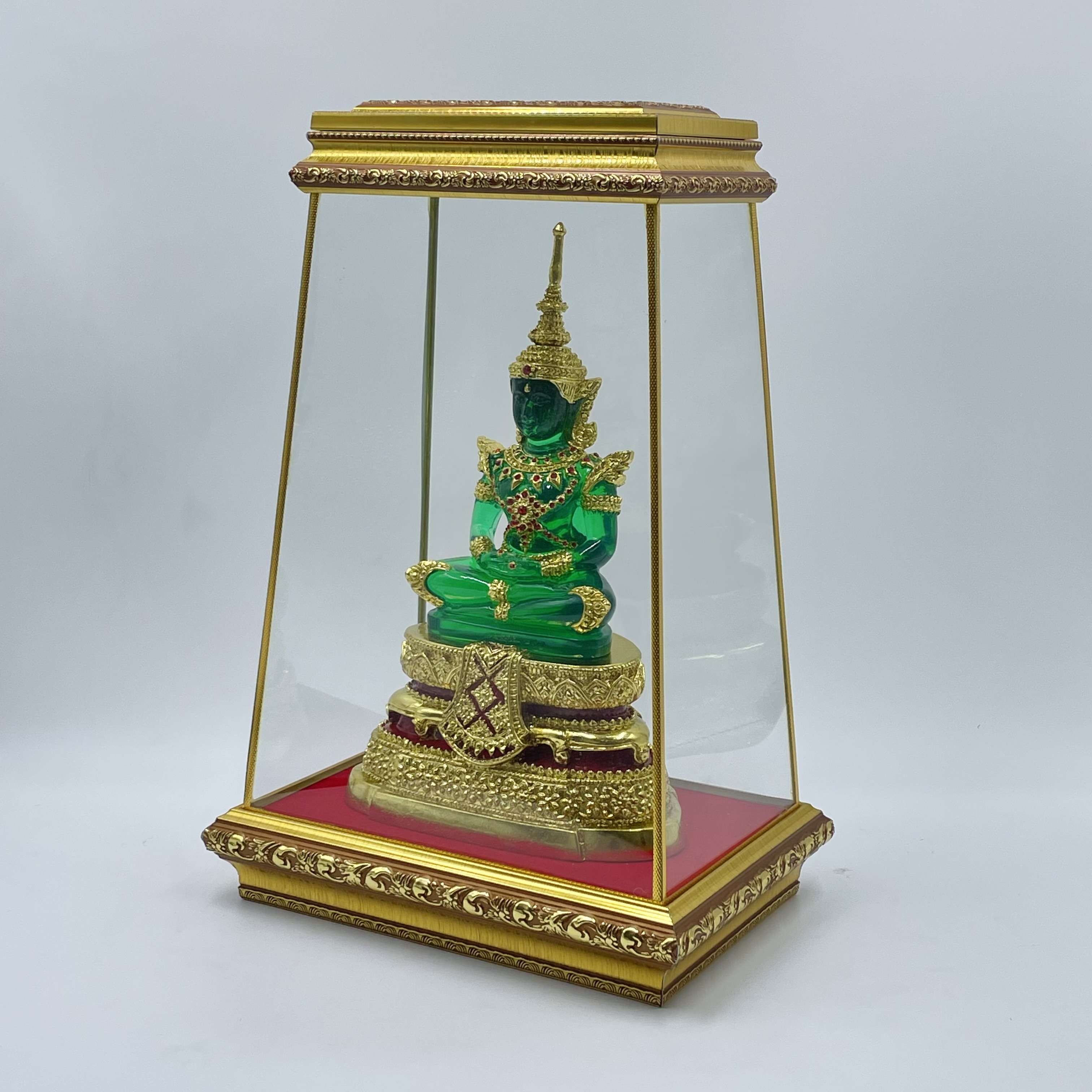 พระแก้วมรกต 5 นิ้ว ฤดูร้อน สีเขียวมรกต พร้อมกรอบ