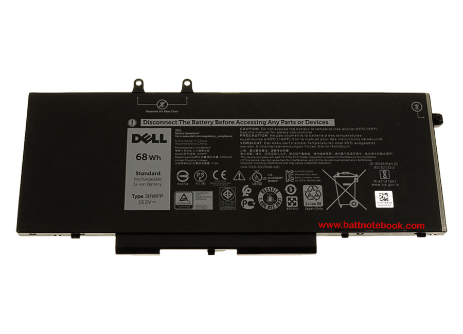Battery DELL Latitude 5501 68Whr 3HWPP แบตเตอรี่โน๊ตบุ๊ค DELL Latitude 5501 แบตแท้ ตรงรุ่น ตรงสเปค รับประกันศูนย์ Dell Thailand ราคา พิเศษ