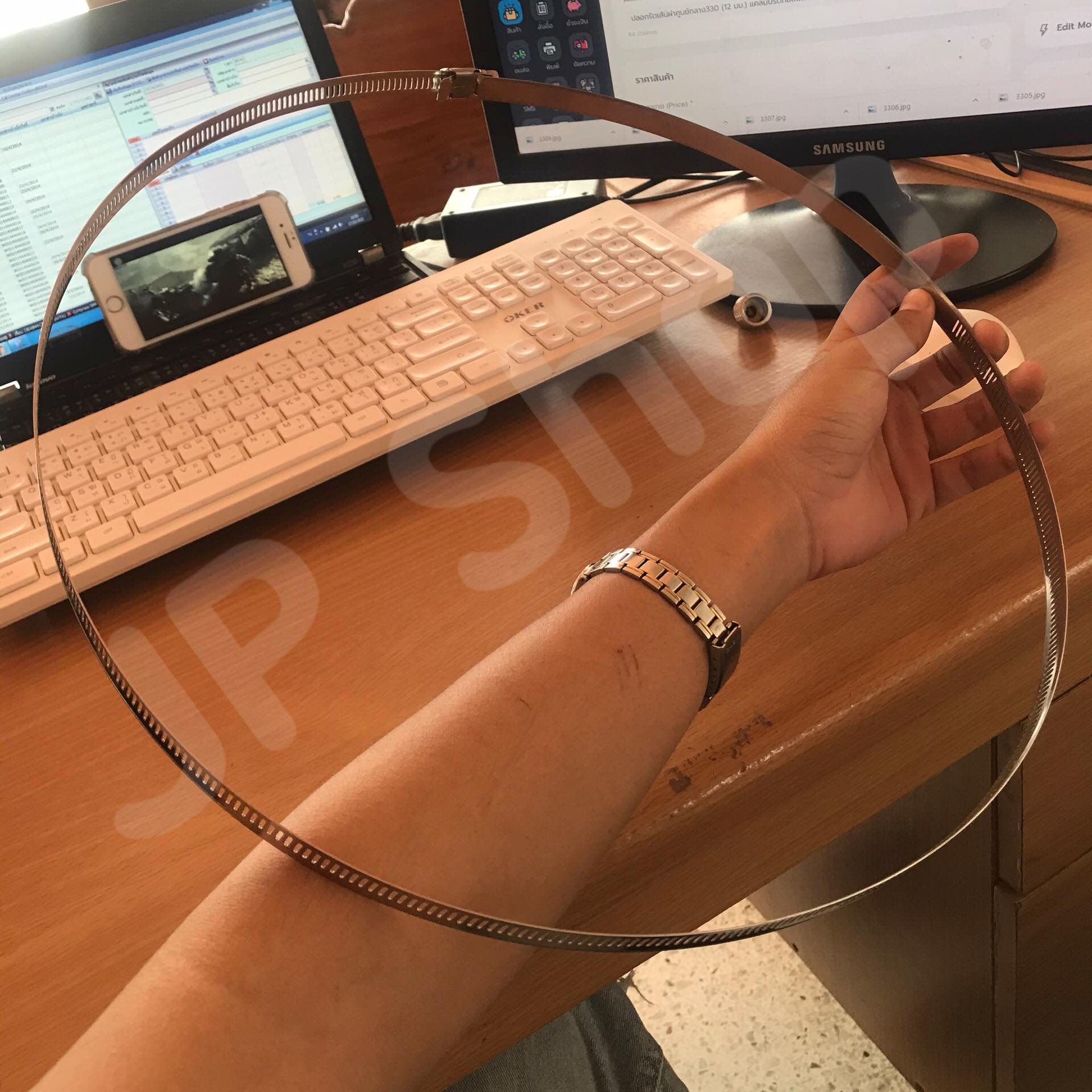 ปลอกรัดเส้นผ่านศูนย์กลาง350 (12 มม.) แคลมป์รัดท่อสแตนเลส 304 #00350