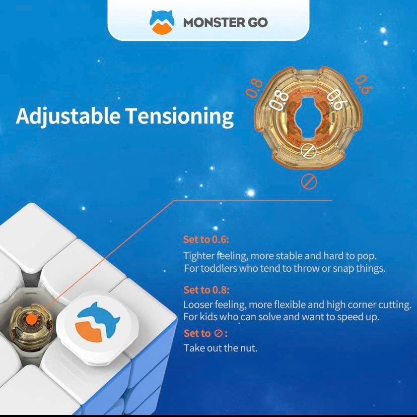 รูบิค Monster Go EDU GAN 3x3 M Cube Rubik รูบิคของเล่นสำหรับเด็ก เสริมพัฒนาการ #1499