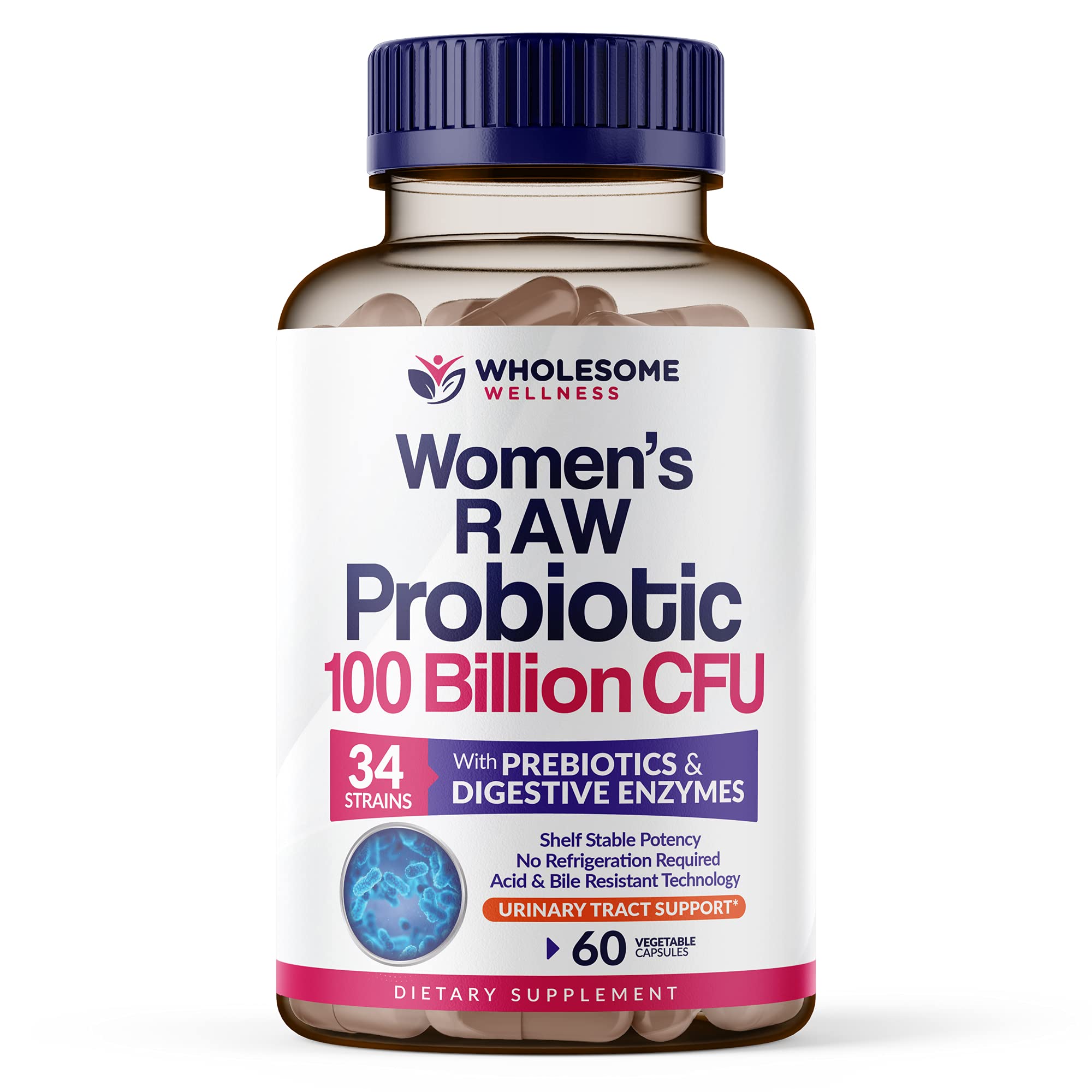 Wholesome Wellness Women's Raw Probiotic 100 Billion CFU 60 Capsules (โพรไบโอติก)