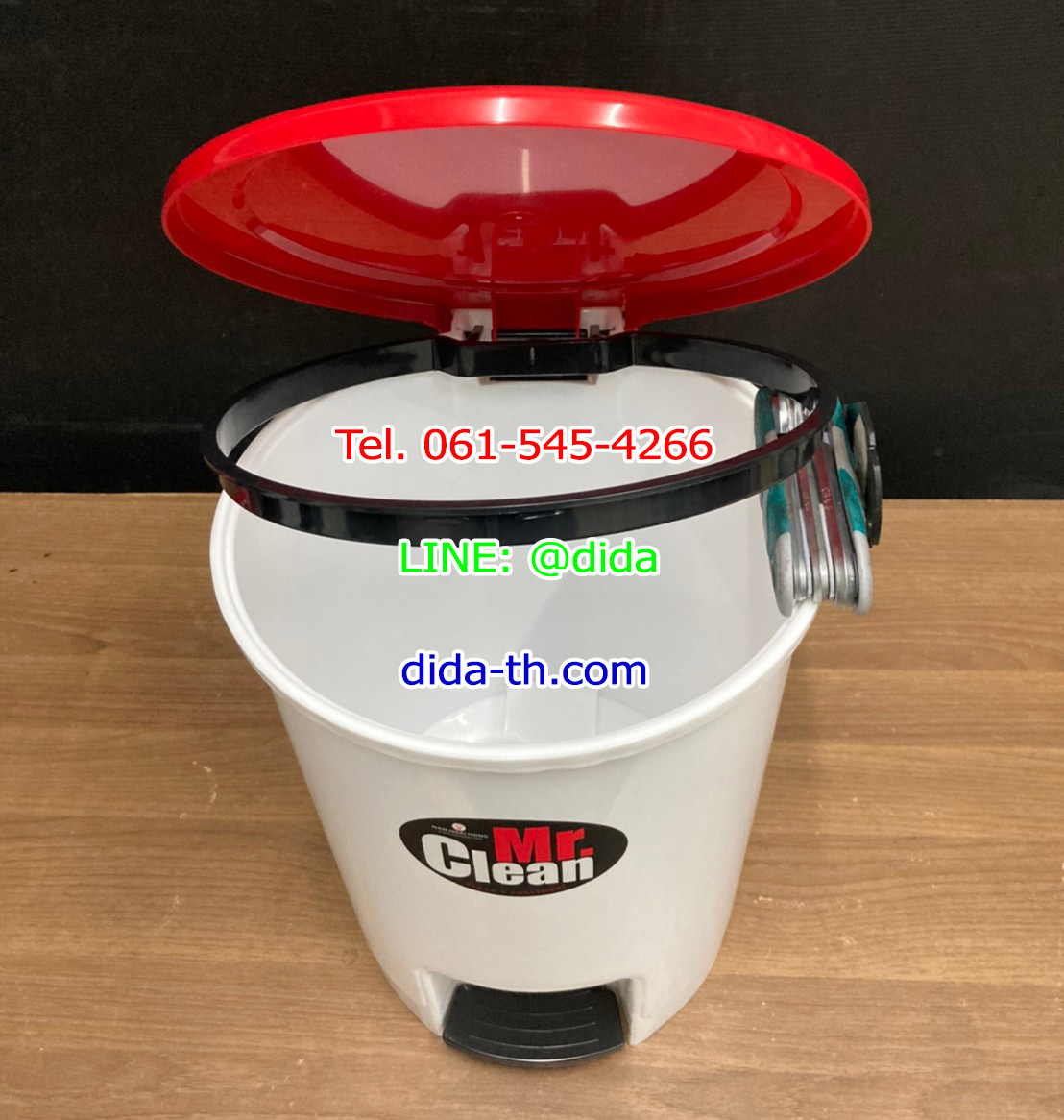 ถังขยะเท้าเหยียบ พลาสติก ทรงกลม 12 ลิตร