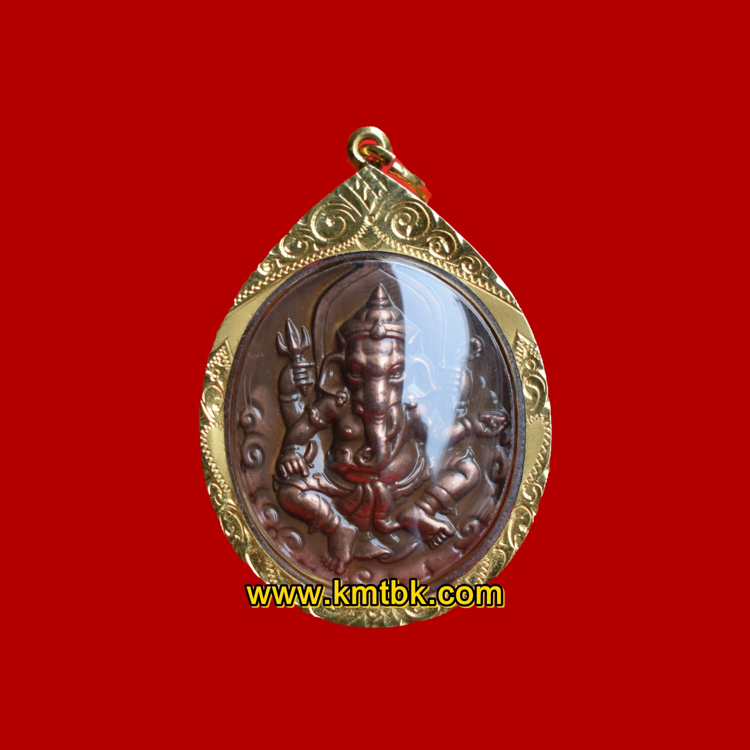 (โชว์) เหรียญพระพิฆเนศ หลังพ่อแก่ สำนักช่างสิบหมู่ กรมศิลปากร เนื้อโลหะ ขนาดห้อยคอ เลี่ยมกรอบทองแท้ ปี2552