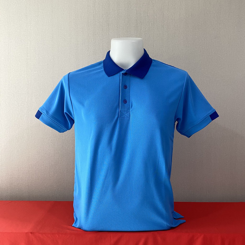 MP3 POLO เสื้อโปโล เสื้อคอกปก เสื้อยูนิฟอร์ม ฟ้าเข้มปกน้ำเงิน