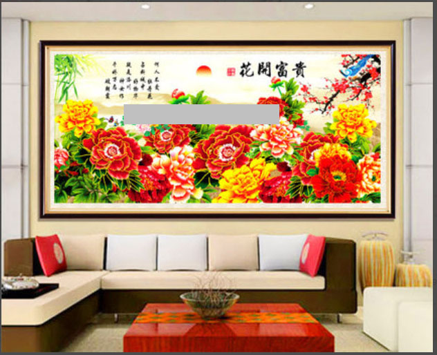 เซ็ตอุปกรณ์งานฝีมือ-diy-ครอสติสคริสตัลสวนดอกโบตั๋นหลากสี