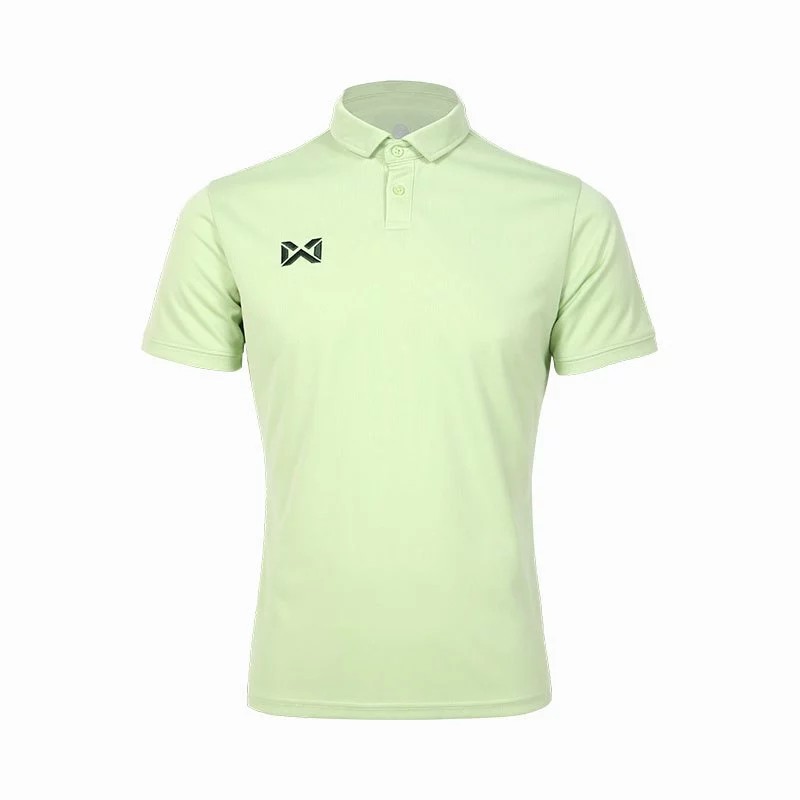 WARRIX PIN POLO Shirt เสื้อโปโล วอริกซ์ แขนสั่น ตัดต่อแบบไหล่ล้ำ สีเขียวมะนาว G4