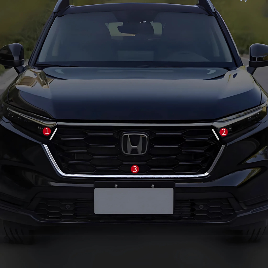 คิ้วกระจังหน้าโครเมียม Honda CR-V G6 แบบ 3 ชิ้น