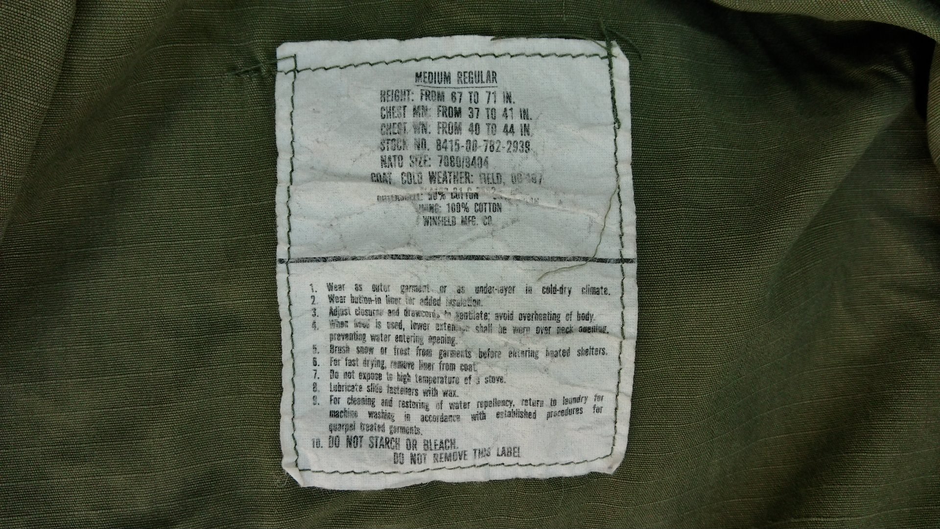 ขายแล้ว M65 Class1 Pattern 4 Medium Regular