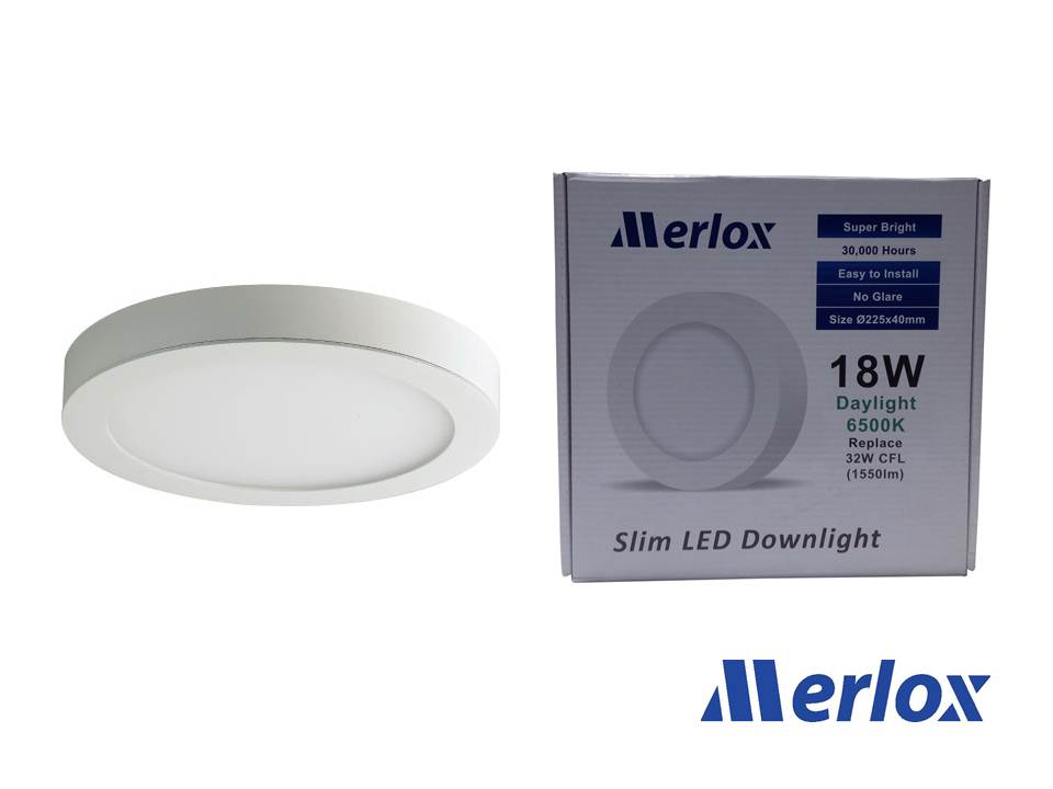 โคม DOWNLIGHT LED 18W ทรงกลม ชนิดติดลอย DL/WW MERLOX