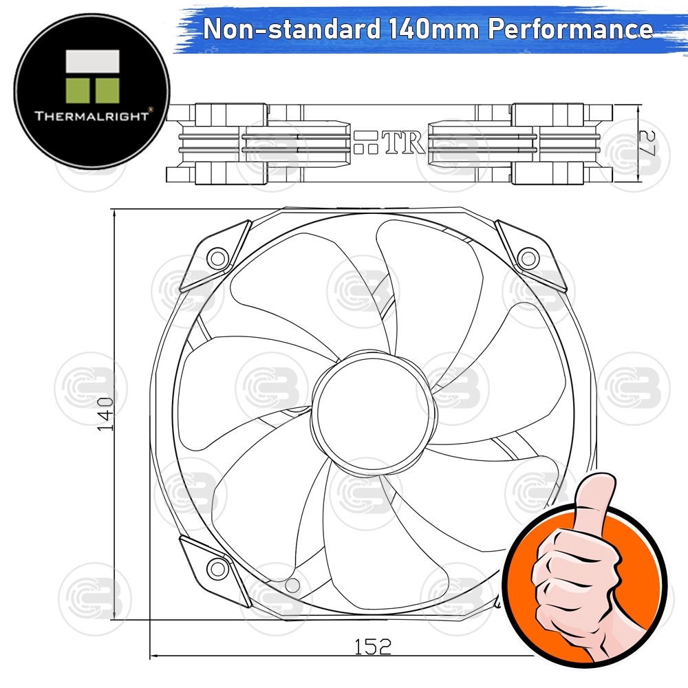 [CoolBlasterThai] Thermalright TL-D14 1500 RMP Fan Case 140 mm.(120mm fan hole pitch) ประกัน 6 ปี