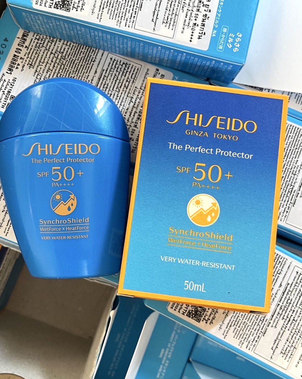 Shiseido Ginza Tokyo The Perfect Protector SPF50+ PA+++ Synchro Shield WetForce x HeatForce 50 ml. สูตรใหม่
