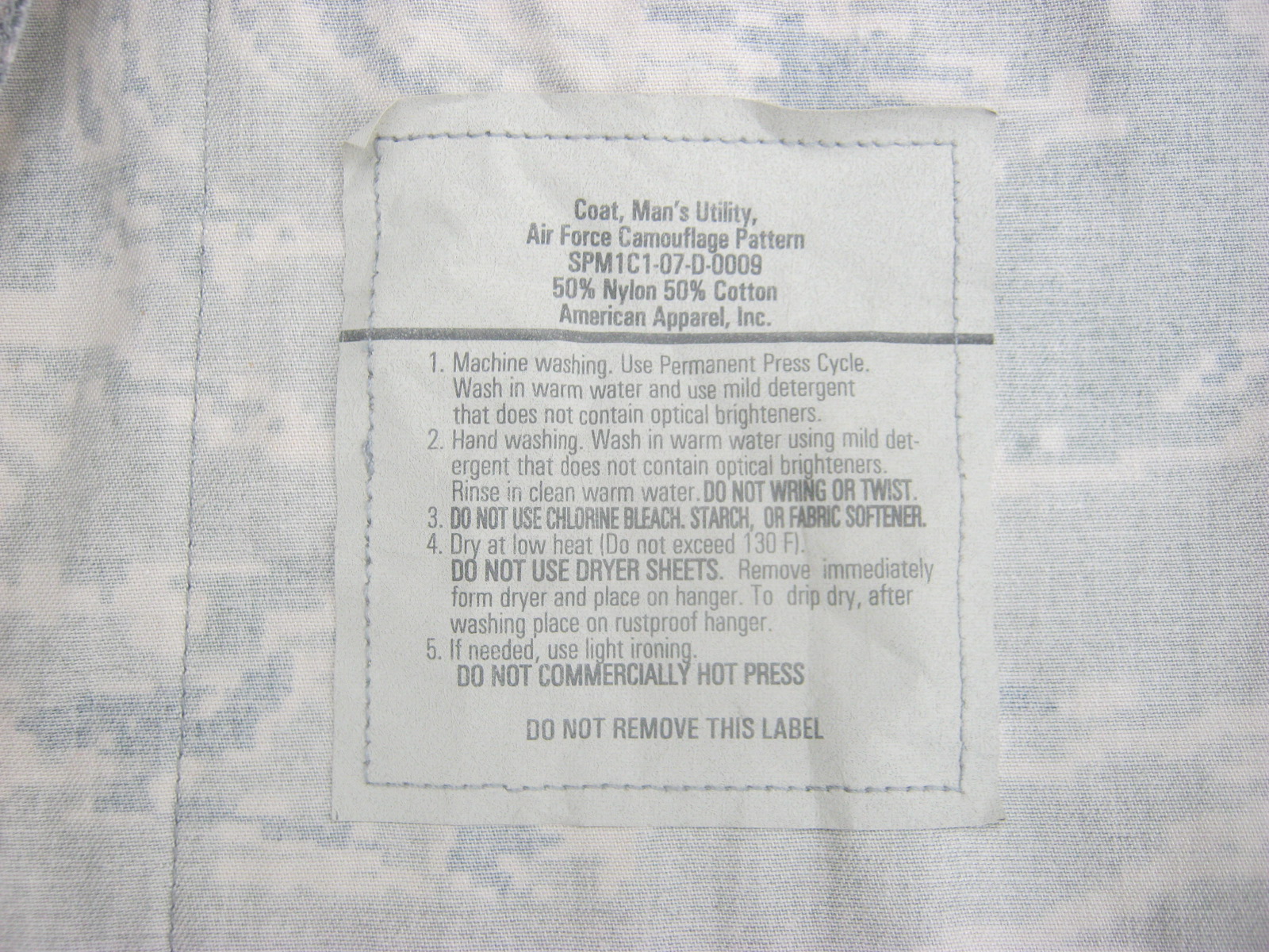 เสื้อทหารอากาศ สหรัฐ USAF Digital Tiger Stripe, Large