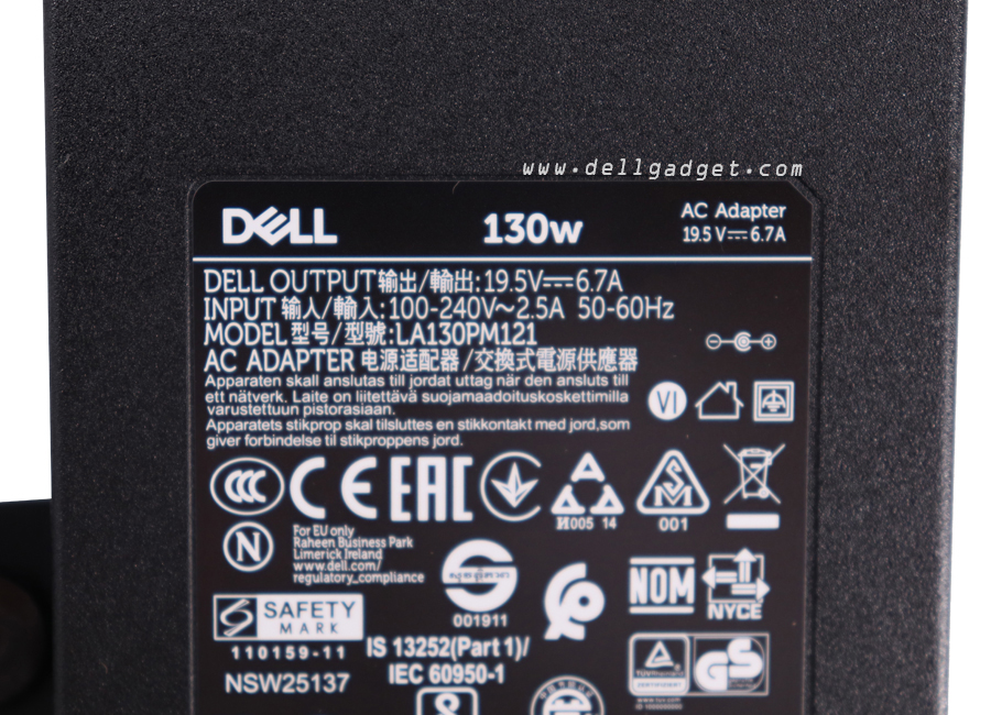 Adapter Dell Precision M2800 19.5V - 6.7A 130W สายชาร์จ โน๊ตบุ๊ค Dell M2800 แท้ประกันศูนย์ Dell Thailand ราคาไม่แพง
