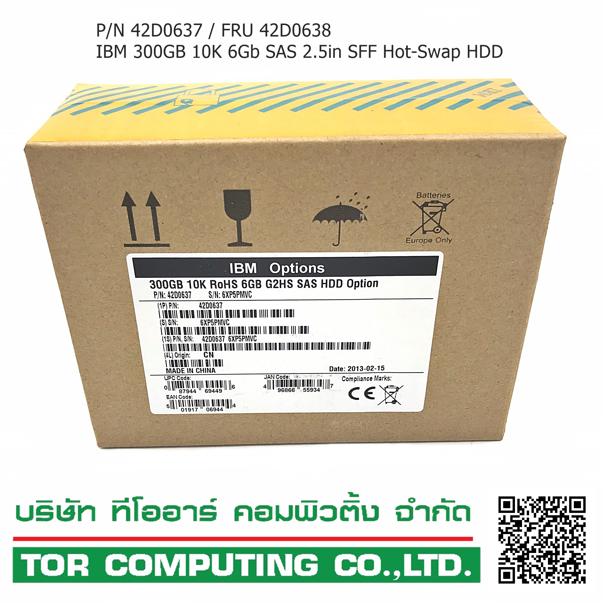 NEW IBM 42D0637 42D0638 [TorCompTH Thailand ขาย จำหน่าย ราคา] IBM 300GB 10K SAS 2.5in 6G SFF HS HDD for System x