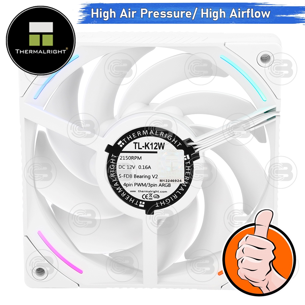 [CoolBlasterThai] Thermalright TL-K12W Optimized Static Pressure ARGB Fan Case (size 120 mm.) ประกัน 3 ปี
