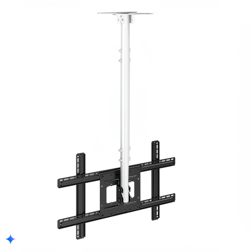 SM3780C Gloss White Slim Ceiling TV Mount ขาแขวนทีวี ติดเพดาน ขนาด 37-80 นิ้ว Max VESA 600 x 400(mm), Weight Capacity 50 Kg.