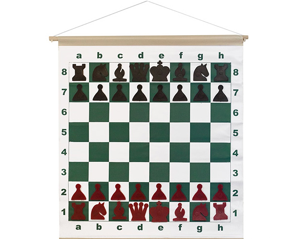 ชุดกระดานสาธิตหมากรุกสากล(ไวนิล+แม่เหล็ก) 28" Magnetic-Style Chess Demonstration (Teaching) Board Set with Deluxe Carrying Bag